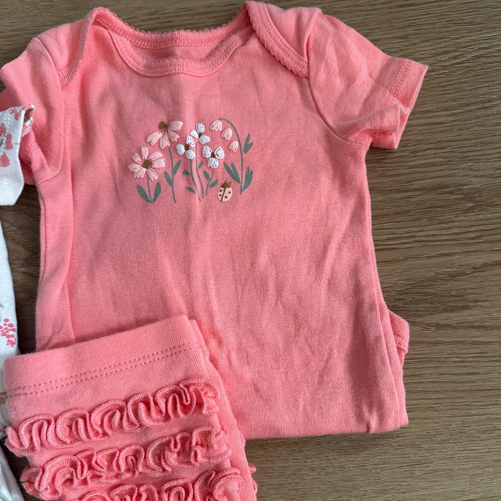 Carter's Pink and White Floral set - Picture 3 of 5